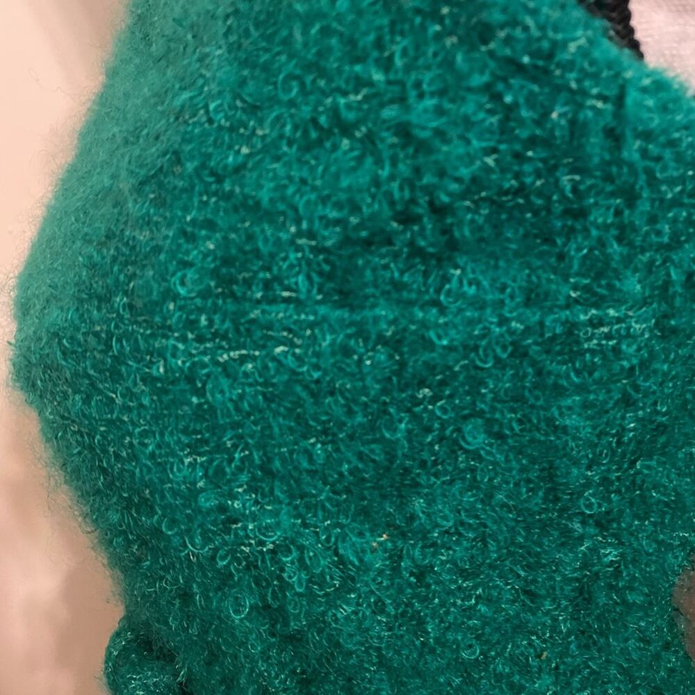 Vintage‎ 60s Merley Eyelash Shag Green Bow Front Midi Dress - Picture 4 of 7